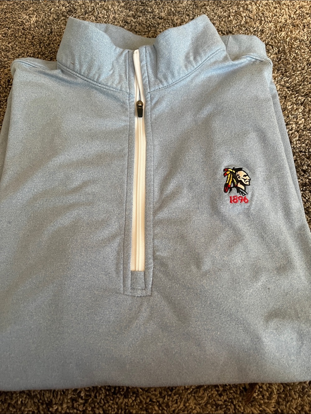 Straight Down Aronimink Golf Club - Light Blue 1/4 Zip Pullover with logo. Small
